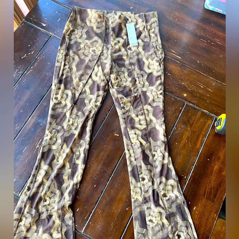 Urban Outfitters lined sheer stretch crop flares- NWT